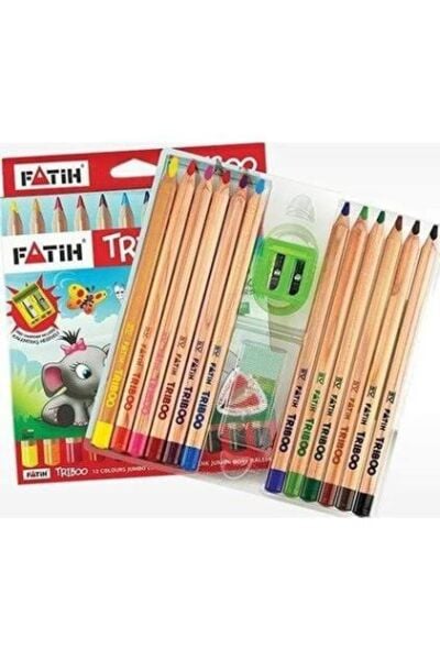 FATİH TRİBO 12Lİ KURU BOYA KALEMİ KALEMTRAŞLI