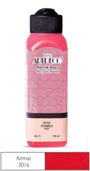 ARTDECO AKRİLİK BOYA 140ML KIRMIZI 3016