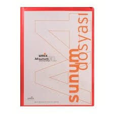 UMIX 80Lİ KRMZI ÖNDEN CEPLİ A4 SUNUM DOSYASI U1106P-KI