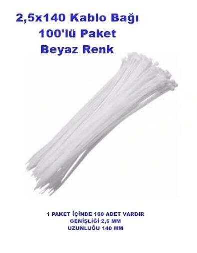 MUTLUSAN KABLO BAĞI 2.5*140MM BEYAZ