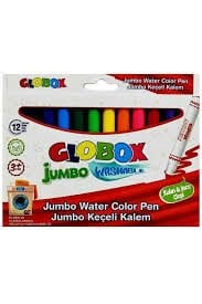 GLOBOX JUMBO YIKANABİLİR KEÇELİ KALEM 12 Lİ