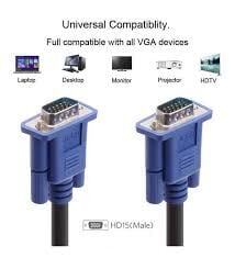 VCOM CG341AD 10MT VGA KABLOSU MAVİ KONNECTÖR