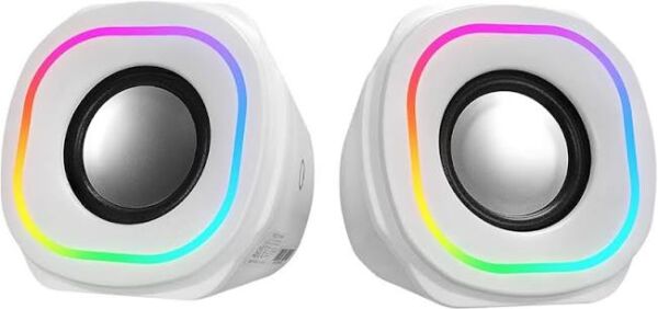 MİKADO MD-180 2.0 3W*2 BEYAZ RGB AYDINLATMALI USB HOPARLÖR