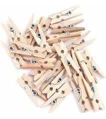 PUTİ AHŞAP KÜÇÜK MANDAL NATUREL 24LÜ 4674