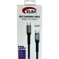 ELBA ELB120-1 TYPE-C TO TYPE-C 1MT SİYAH ÖRGÜLÜ ŞARJ KABLOSU