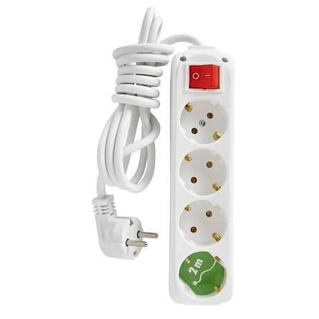 ALMERA 4LÜ 2MT ANAHTARLI TOPRAKLI PRİZ