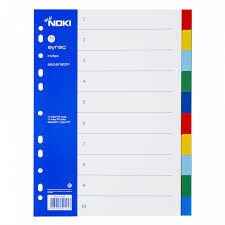 NOKİ 1-12 RENKLİ PP RAKAM AYRAÇ