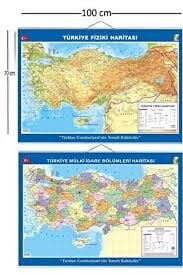 GÜRBÜZ TÜRKİYE HARİTASI FİZİKİ+SİYASİ ÇİFT TARAFLI 70X100