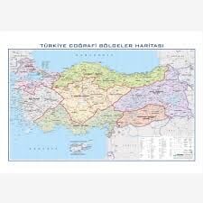 GÜRBÜZ TÜRKİYE BÖLGELER HARİTASI 70X100