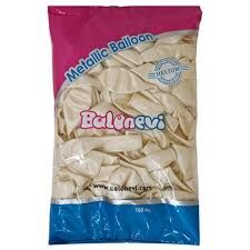 BALONEVİ 12 METALİK BEYAZ BALON 100 LÜ