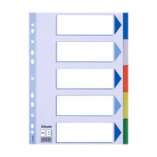 ESSELTE SEPERATÖR 1-5 RENKLİ PP AYRAÇ 15259