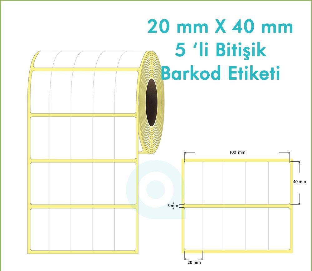 20x40 5000Lİ TERMAL BARKOD ETİKETİ