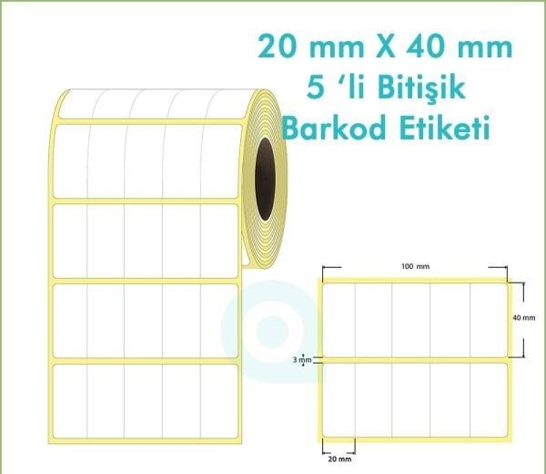 20x40 5000Lİ TERMAL BARKOD ETİKETİ