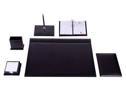 GÜLPAŞ SÜMEN 7 PARÇA LÜKSANİ DERİ KALEMLİ SİYAH 910