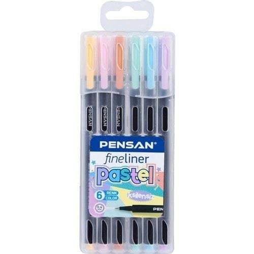 PENSAN 6200 FİNELİNER 6 LI PASTEL RENKLER PVC KUTU