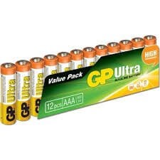GP AAA BOY ULTRA ALKALİN İNCE KALEM PİL 12 Lİ PAKET GP24G-VS12