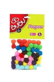 BU-BU 0110  PONPON 3CM 50 Lİ KARMA
