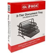 GLOBOX METAL EVRAK RAFI 3 LÜ SİYAH
