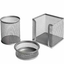 GLOBOX METAL OFİS SETİ GÜMÜŞ 3LÜ