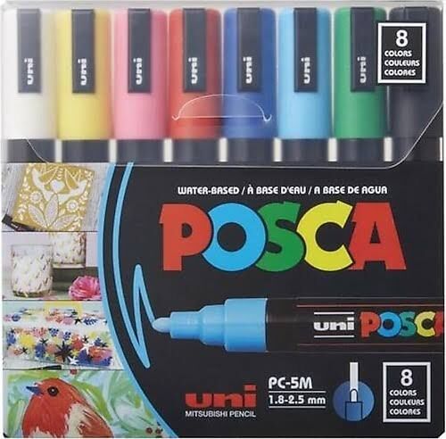 UNİ-BALL POSCA MARKÖRÜ PC-5M 8C ANA 8Lİ
