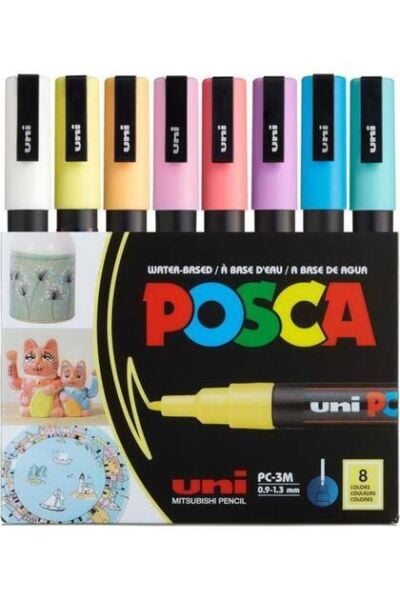 UNİ-BALL POSCA MARKÖRÜ PC-1M 8C ANA 8Lİ