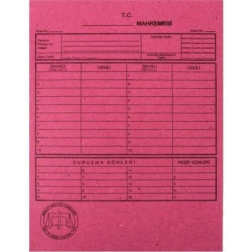 ALEMDAR MAHKEME DAVA DOSYASI PEMBE