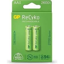 GP AA 2600MAH ŞARJ EDİLEBİLİR 2 Lİ KALEM PİL