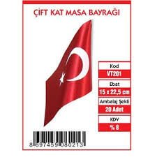 VATAN 15x22 TÜRKİYE MASA BAYRAĞI ÇİFTLİ