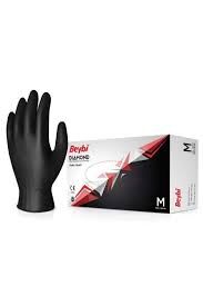 BEYBİ DİAMOND M BEDEN PUDRASIZ KALIN SİYAH NİTRİL ELDİVEN 100LÜ