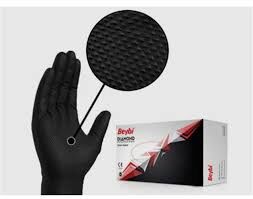 BEYBİ DİAMOND XL BEDEN PUDRASIZ KALIN SİYAH NİTRİL ELDİVEN 100LÜ