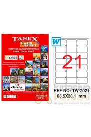 TANEX TW-2021 63,5x38,1MM HAZIR 100LU ETIKET