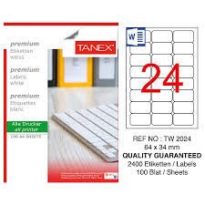 TANEX TW-2024 64x34MM HAZIR 100LU ETIKET