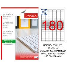 TANEX TW-2060 30x9MM HAZIR 100LU ETIKET