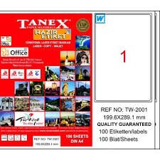 TANEX TW-2001 199,6x289,1MM HAZIR 100LU ETIKET