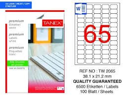 TANEX TW-2065 38,1x21,2 MM HAZIR 100LU ETIKET