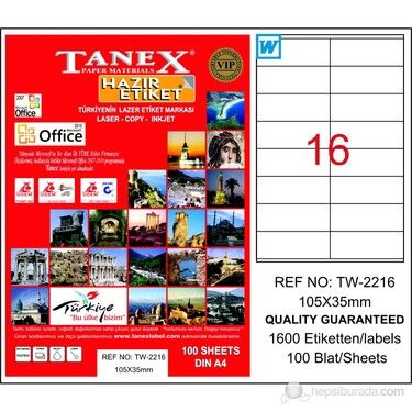TANEX TW-2216 105x35MM HAZIR 100LU ETIKET