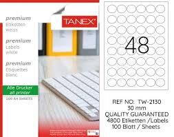 TANEX TW-2130 30MM HAZIR 100LU ETIKET