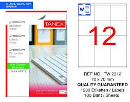 TANEX TW-2312 70x70MM HAZIR 100LU ETIKET