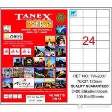 TANEX TW-2037 70x37,125MM HAZIR 100LU ETIKET