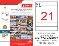 TANEX TW-2124 70x42,43MM HAZIR 100LU ETIKET