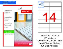 TANEX TW-2614 105x40MM HAZIR 100LU ETIKET