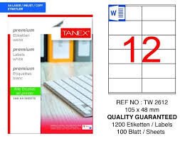 TANEX TW-2612 105x48MM HAZIR 100LU ETIKET