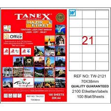 TANEX TW-2121 70x38MM HAZIR 100LU ETIKET