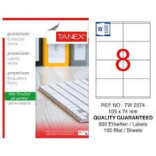 TANEX TW-2374 105x74,25MM HAZIR 100LU ETIKET