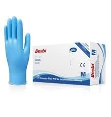 BEYBİ NİTRİL PUDRASIZ MAVİ L MUAYENE ELDİVEN 100 LÜ PK