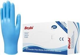 BEYBİ NİTRİL PUDRASIZ MAVİ S MUAYENE ELDİVEN 100 LÜ PK