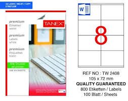 TANEX TW-2408 105x72MM HAZIR 100LU ETIKET