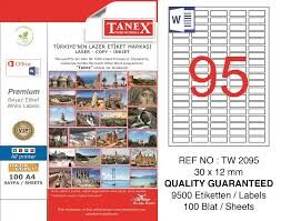 TANEX TW-2095 30x12MM HAZIR 100LU ETIKET