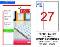 TANEX TW-2327 70x30MM HAZIR 100LU ETIKET