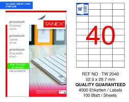 TANEX TW-2040 52,5x29,7MM HAZIR 100LU ETIKET